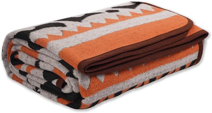 PuTian Merino Wool Blend Blanket - Soft Warm Washable Heavy Large Blanket Throw for Camping Outdoor Bed Couch Patio Van - 87X63 Grey Flame