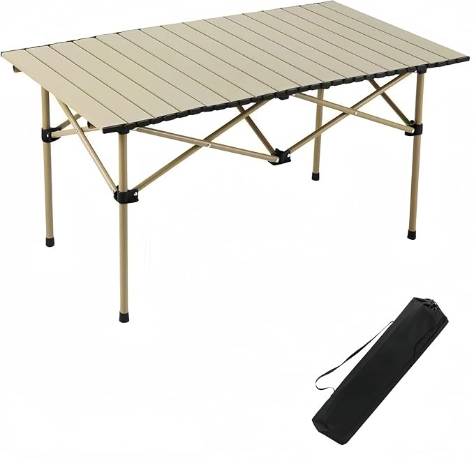 Folding Camping Table Portable Beach Tablewith Portable BagSuitable for Indoor Outdoor Camping Backyard Party Patio The Yellow Camping Table at The Beach