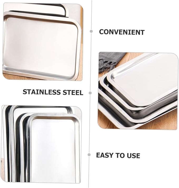 Ciieeo 4pcs Stainless Steel Plates for Boys and Girls Boy Girl Dinner Dish Suction Plate for Mealtime Easy to