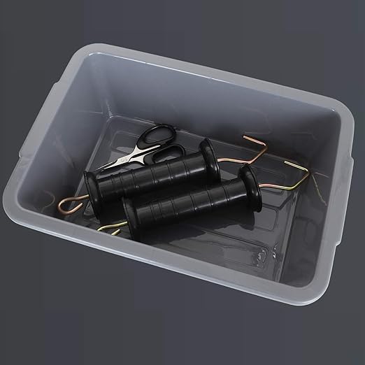 6 Pack 7 L Smal Plastic Bus Tub Restaurant Commercial Bus Tote Utility Box Plastic Dish Pans Wash Basin Tote Box Grey (12x 8.2x 4.2)