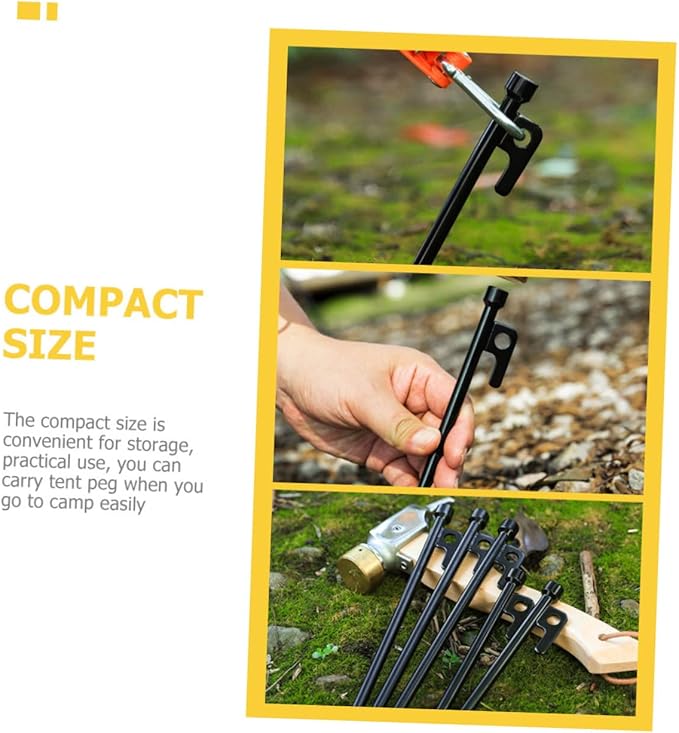 GALPADA 1Set Heavy Duty Tent Stakes Camping Pegs with Carry Bag Ground Fixing Stakes for Durable Outdoor Use for Hiking Camping and Events
