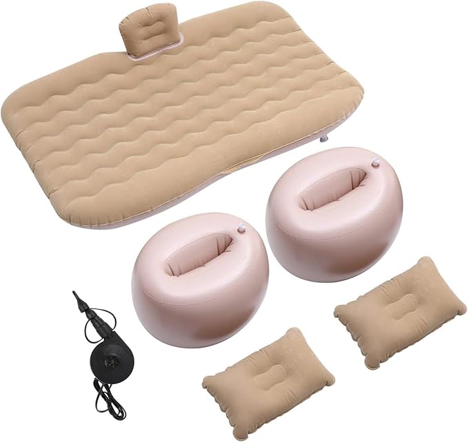 Camping Inflatable Mattress Car Air Mattress with Air Pump Multifunctional Inflatable Sofa Bed Ergonomic Wave Design 72-Hour Leak-Proof Test