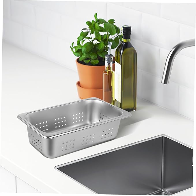Commercial Steam Pans Set Perforated Deep Pan Stainless Steel Serving Tray Food Container