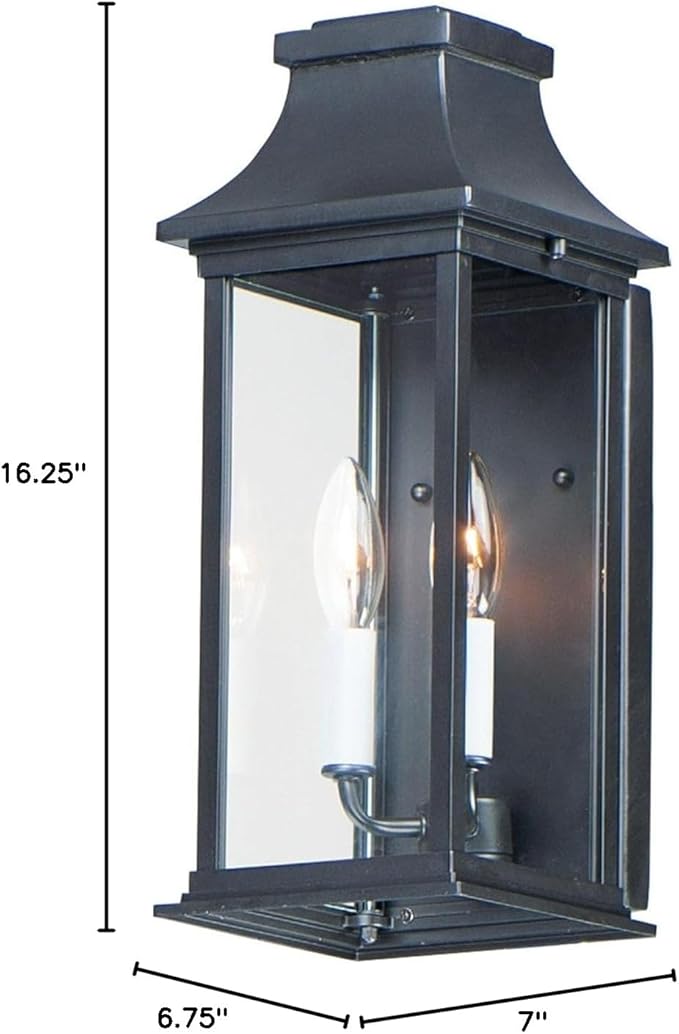 Maxim Lighting 30025CLBK Vicksburg - 2 Light Outdoor Pocket Wall Sconce