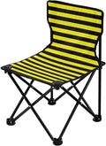Yellow Black Strips Folding Camp Chairs Ultralight Portable Chairs for Adults Includes Carry Bag Travel Chairs for Adults for Traveling Outside