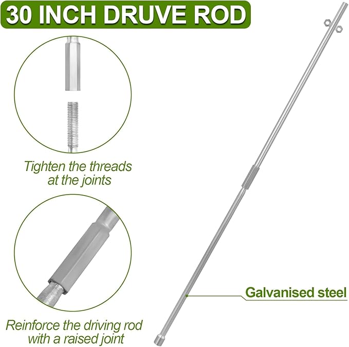 Ground Earth Anchors 35“X 1/8 for Shedswith Drive Rod Tool Galvanized Cable for Securing Camping Tents Swing Set Green House 12 Pack Single Layer Earth Anchors for Trapping