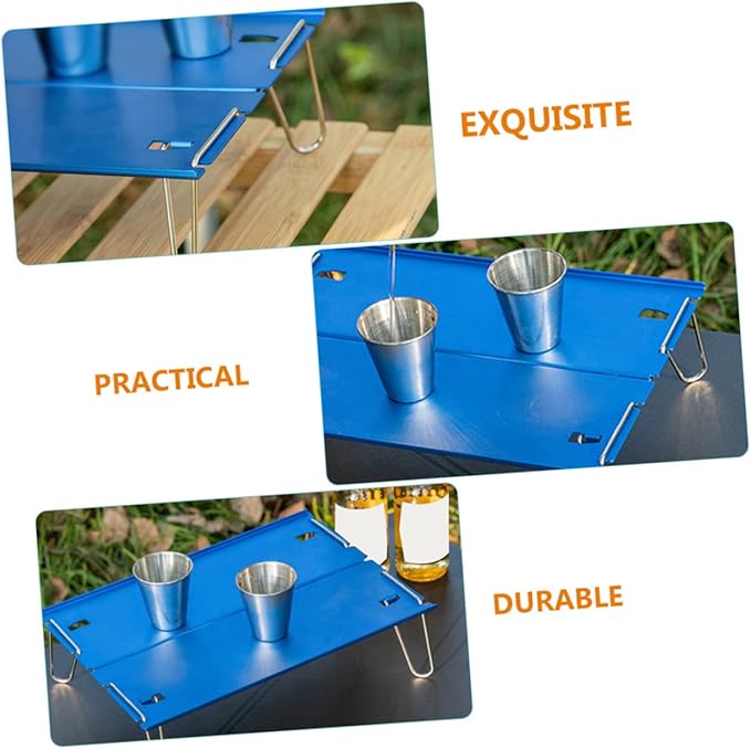YARNOW Camping Table Portable Small Tea Table Aluminum Alloy for Hiking BBQ Picnic
