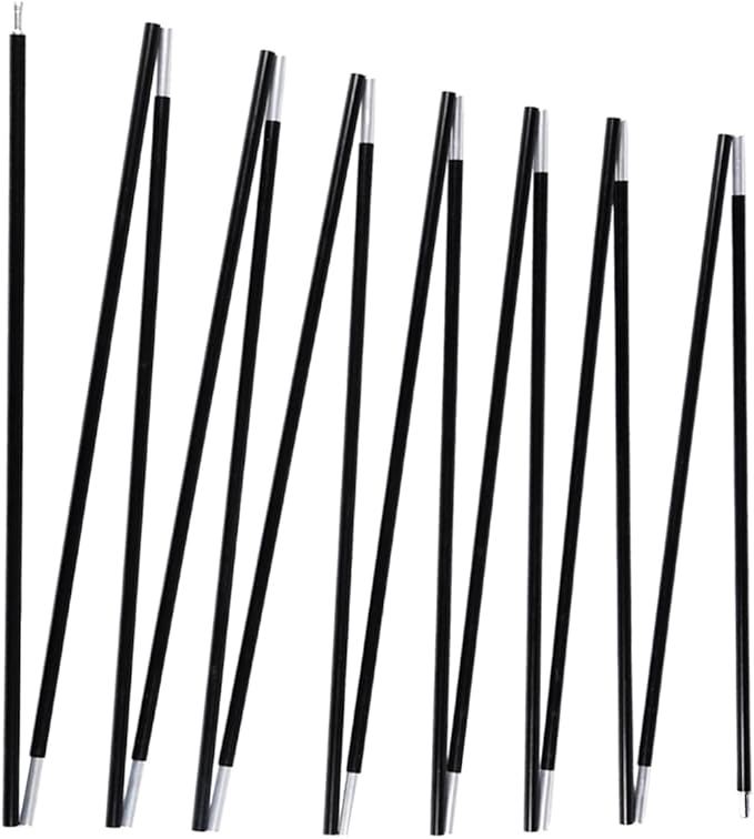 Unassembled Tent Poles Replacement Female and Male End Tent Compatible Aluminum Tent Pole Repair Kit 2 Poles Pack