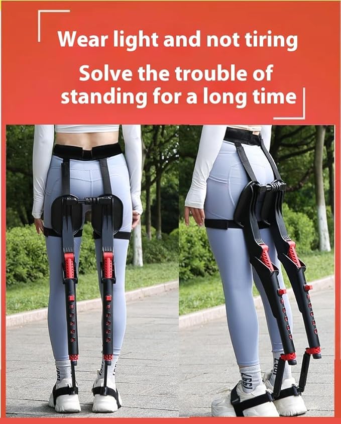 Adjustable Wearable Invisible Chair Exoskeleton Portable Camping Stool with 5 Height Settings Comfortable Chairless Design for Anywhere Use Lightweight and Convenient