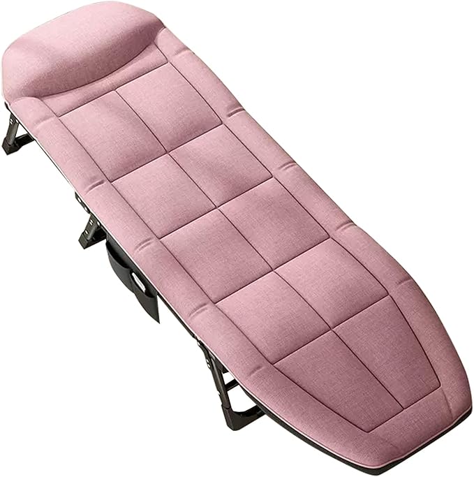 Lounge Outdoor Folding Deck Chair with 5 Level Adjustable Recliner Bed Padded Cushion Portable Camp Bed for Beach and Garden 185 * 65cm (175 * 60cm)