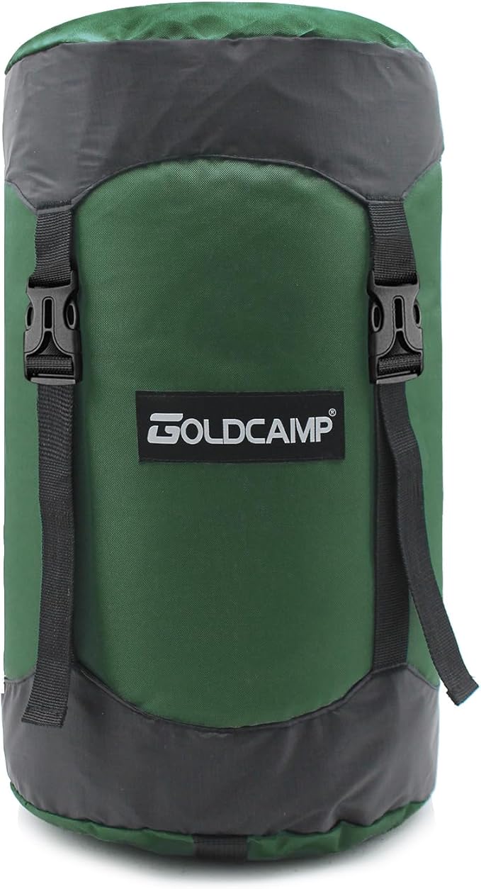 GOLDCAMP Compression Sack 40% More Storage! 18L/30L/43L/49L/65L Compression Stuff Sack Waterproof &amp Ultralight Sleeping Bag Stuff Sack - Space Saving Gear for Camping Hiking (Green XXXL)