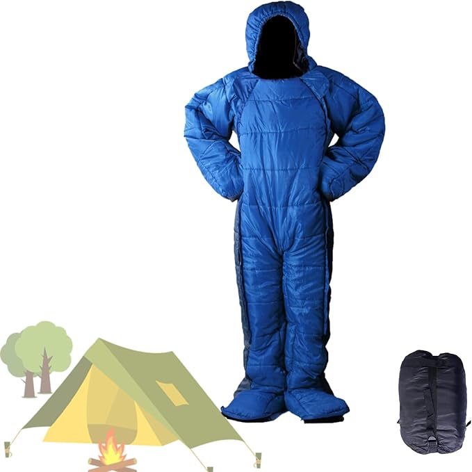 Wearable Sleeping Bag for Adults Indoor Outdor Lightweight Mummy Sleeping Bag Full Body Wearable Walkable Winter Emergency Heavy Duty Sleeping Bag