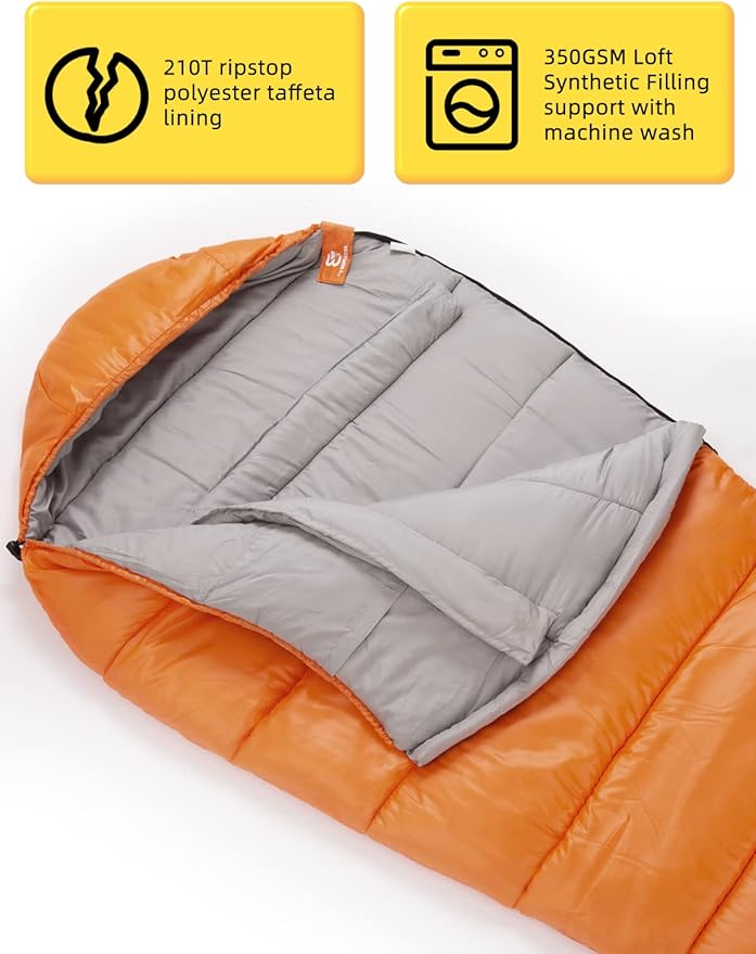 Bessport Mummy Sleeping Bag and Bessport Camping Tent 2 Person Tent Waterproof Two Doors Backpacking Tent Easy Setup Lightweight for Outdoor Hiking Mountaineering Travel