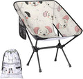 Honeybaby Folding Camping Chair Dogs Cute Paw Print Camping Chairs Lightweight Portable Chair Outdoor Foldable Chairs for Camping Travel Picnic Beach Hiking