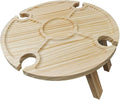 Camping Gear Outdoor Folding Table Wooden Wine Glass Rack Holder Cheese Board