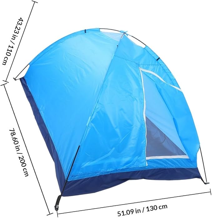 Luxshiny Two Person Winter Backpacking Tent Single Layer Lightweight Sky Blue Outdoor Shelter for Hiking Beach Park Recreation