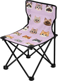 Portable Backpacking Camp Chair Cat Faces Foldable Chairs Carry Bag Included Outdoor for Indoor