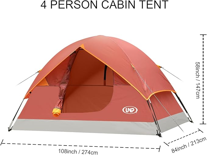 unp 6 Person 4 Season Dome Tent Easy to Set Up for Camping &amp Hiking Lightweight &amp Portable Green