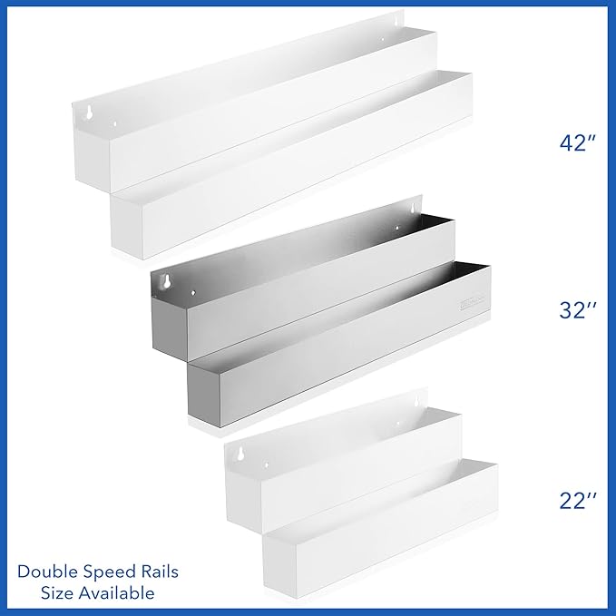GRIDMANN 32-inch Double Tier Speed Rail - Stainless Steel Liquor Bottle Holder Rack for Bars