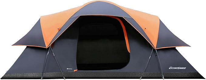 EchoSmile 10/12 Person Camping Tent Waterproof Windproof Tent with Rainfly Easy Set up for Outdoor Family Camping Party