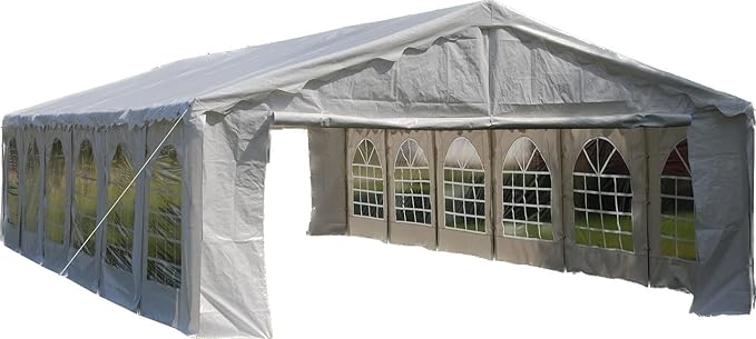 DELTA 40'x16' Budget PE Party Tent + 2 Long Bags + 2 Short Bags Heavy Duty Outdoor Event Canopy Tents Wedding Garden Shelter Pavilion Gazebo with Galvanized Steel Structure and Waterproof Top