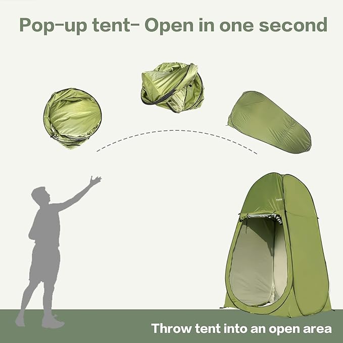 Camping Shower Tent 7FT Instant Pop Up Privacy Tents Portable Toilet Tent Outdoor Dressing Room Foldable Camp Sun Shelter for Beach Fishing