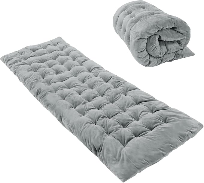REDCAMP Folding Cot Pads for Sleeping Extra Thick Soft Comfortable Velvet &amp Corduroy Cotton Camping Cot Mattress Pad for Backpacking Hiking Black Blue Brown Grey 75x30 inches