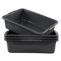 Gloreen 4 Packs Large Commercial Bus Tubs 35 L Rectangular Dishpan Plastic Wash Basin Grey