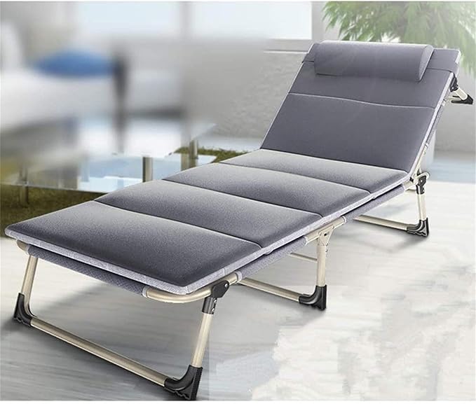 Portable Folding Reclining Lounge Chair - Multi-Functional Armrest Recliner for Indoor Naps Outdoor Travel Beach Camping Garden Deck - Comfortable Lazy Chair