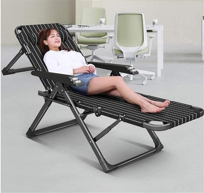 Sun Loungers Heavy Duty Lounge Chairs and Full Flat Cot Folding Reclining Chairs for Garden Outdoor Beach Pool Camping Patio B