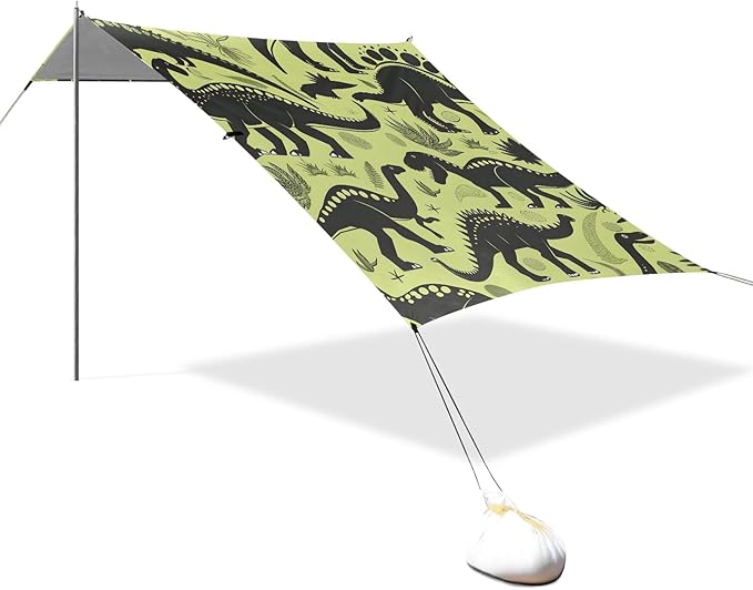 Dinosaurs of Different Camping Sun Shelter Beach Tent Portable Beach Sun Shade Outdoor Canopy for Camping Trips Fishing Picnic