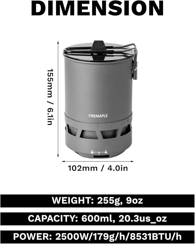Fire-Maple Petrel Quickboil Pro Ultralight Cooking System – Compact &amp Fast-Boiling Backpacking Stove Pot Set Ideal for Hiking Solo Camping Travelling Hunting Trips | Petrel Quickboil Pro Syste
