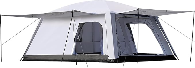 4-6 Person Camping Tent Large Family Cabin Tents with Porch &amp Rainfly Double Layer Waterproof Glamping Tent with 2 Rooms 2 Doors Portable Big Tents for Outdoor Camping Hiking Party