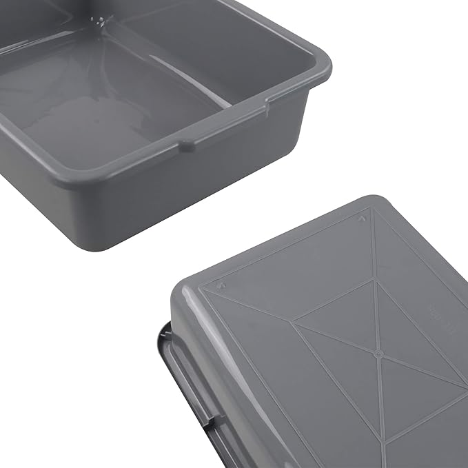 Farmoon 22L Commercial Bus Tub 4 Packs Large Wash Basin Tote Box Grey