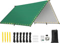 Rhino Valley Waterproof Tent Tarp 9.8 × 9.8 Ft Large Outdoor Shelter Cover with Light Strings Lightweight Portable Tarp Shelter Rain Tarp Camping Canopy for Hiking Traveling Backpacking