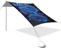 Blue Dragon Beach Tent Sun Shelter 9.2' x 10.5' Beach Canopy with 4 Sandbags 4 Stability Poles Sand Shovels - Tent Canopy for Beach Camping Fishing Picnics