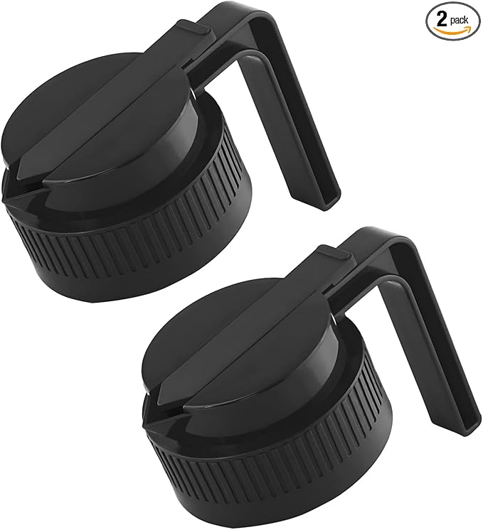 Set Of 2 Black Pour Spout Lids For Wide Mouth Jars 4.13 In Height Perfect For Cold Brew Coffee Syrup