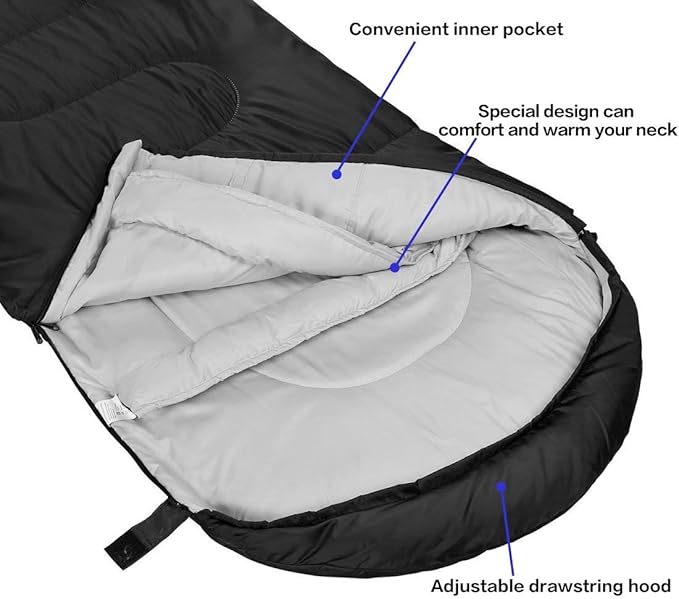 3-4 Season Sleeping Bag for Adults &amp Kids Lightweight Warm Cold Weather Camping Bag with Waterproof Compression Sack – Portable for Hiking Backpacking Traveling &amp Outdoor Adventures