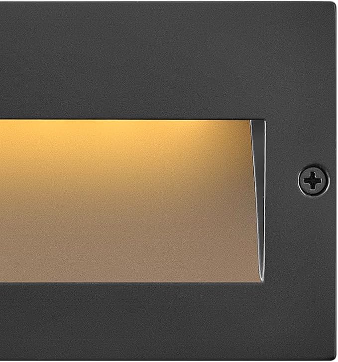 Hinkley Landscape Lighting Taper Wide Horizontal 12v Step Light Low-Voltage Recessed Mount Integrated LED Satin Black