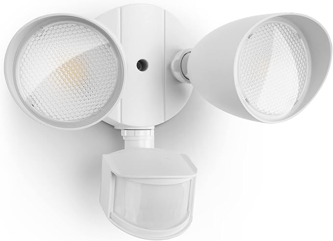 LUTEC 32W 3500 Lumen LED Security Lights Motion Sensor Light Outdoor 5000K Daylight IP65 Waterproof Dusk to Dawn Motion Detector Flood Light for Garage Yard Porch-White