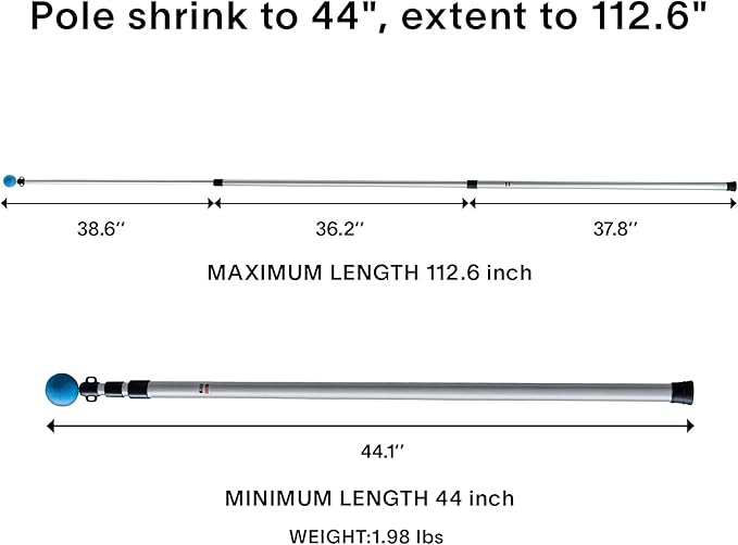 Alvantor Aluminum Telescoping Tarp Poles Adjustable Rods and Round Pad for Alvantor Screen House &amp Bubble Tent &amp Vendor Booth