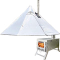 DANCHEL OUTDOOR Backpacking Hot Tent w/Stove Jack Portable Tipi Tent with T6 Titanium Folding Wood Stove for 1-4 Person Winter Camping Hunting3m/4m