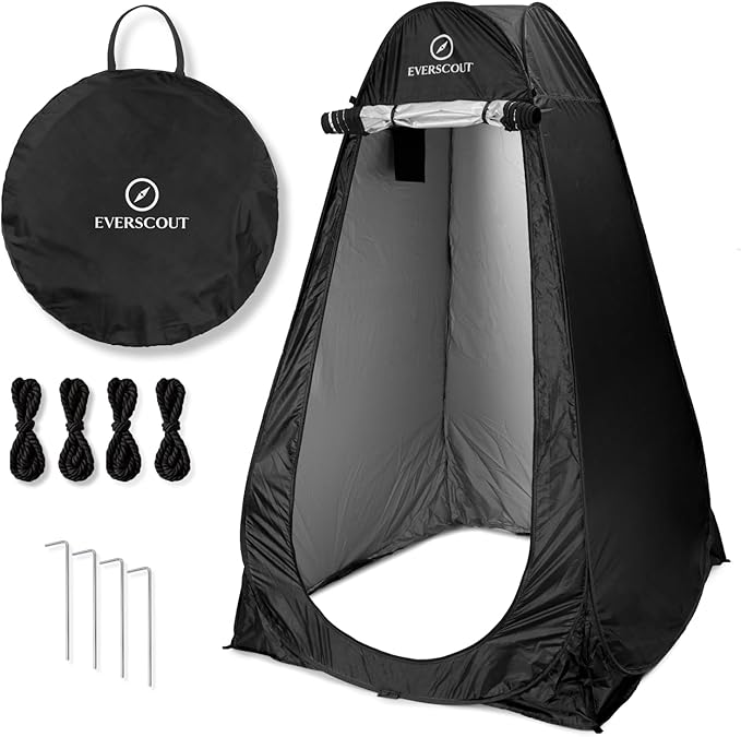 Portable Pop-Up Privacy Tent – Black/Green &amp Carry Bag. Outdoor Shower Toilet and Changing shelter. Water-Repellent Compact UV-Protective. Privacy Tent for Camping Beach Hiking and Festival