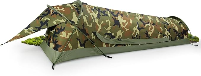GEERTOP Ultralight Single Person Bivy Tent for Camp Waterproof 1 Man Tent for Camping Hiking Backpacking Hunting Outdoor Survival Gear - Easy Set Up