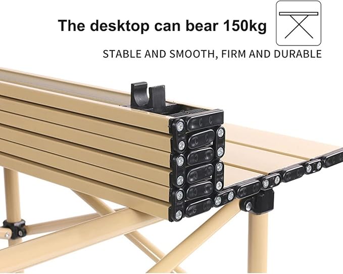 Picnic Tables Egg roll Outdoor Folding Table Chair Camping Set Aluminium Alloy BBQ Picnic Table Waterproof Reliable Folding Table Desk