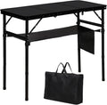 LOFTEY Folding Camping Table with 3 Adjustable Height 3ft Foldable Aluminum Camp Table Lightweight with Storage Bag Portable for Outdoor BBQ Hiking 34.2 x 15.7 x 27.5 Black