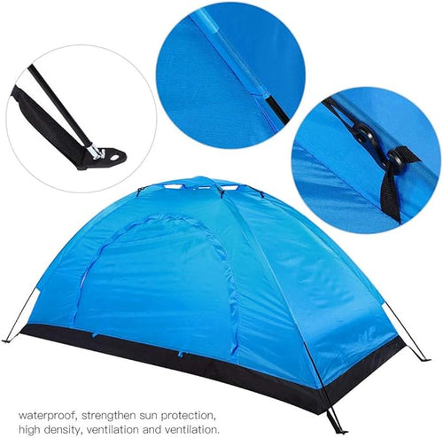 01 Camping Tent for Backpacking Single Person Personal Bivy Tent Outdoor Single Person Leisure Waterproof Tent for Camping Fishing Climbing(Blue)