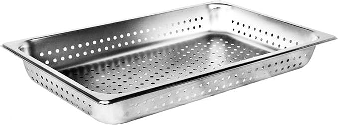 TrueCraftware-Full Size 2-1/2 Deep Perforated Stainless Steel Anti-Jamming Steam Pan 24 Gauge- Chafing Steam Food Pan Anti-Jam Hotel Pans for Restaurant Family Events Personal Catering Use