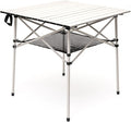 SUNNYFEEL Aluminum Folding Table for Camping Lightweight Roll Up Top Portable Camp Tables with Carry Bag for Outdoor Picnic (Square Gray)