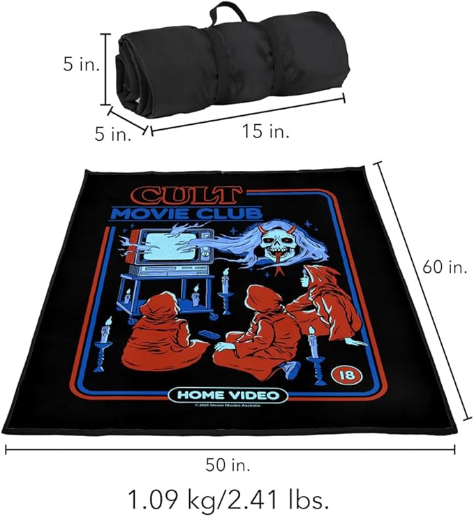 LOGOVISION Steven Rhodes Cult Movie Club Outdoor Blanket for Picnic Beach Camping Park Tailgate 50x60